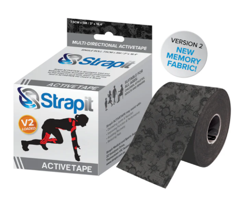 Pilt ACTIVETAPE 7,5CM x 5M - HALL/MUST STRAPIT