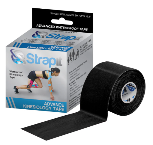 Pilt Kinesioloogiline teip Advance 5cm x 5m Must – Strapit