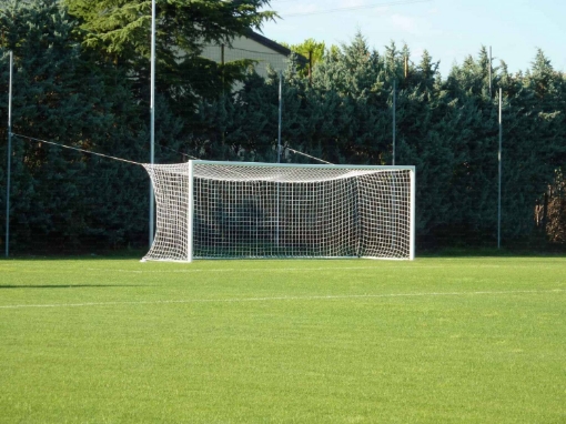 Pilt Poarta Fotbal Aluminiu Profesionala 7.32x2.44 m, certificat UNI-EN 748