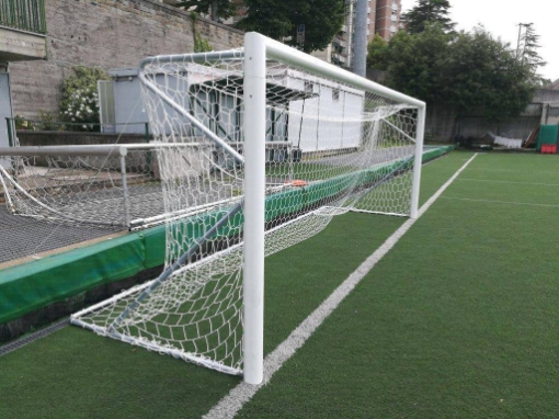 Pilt Poarta fotbal aluminiu 5x2 m, mobila cu bara divizata