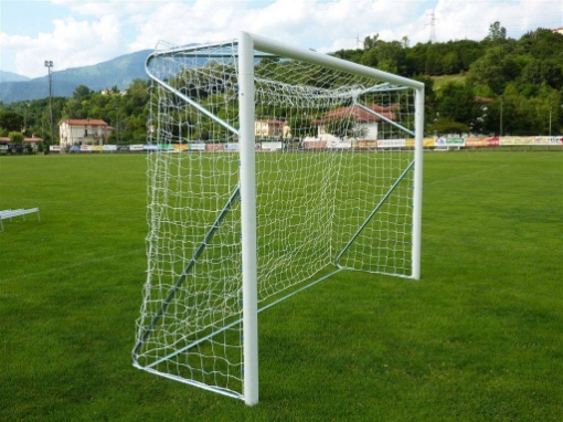 Pilt Poarta Futsal Aluminiu 3x2 m, independenta, cu colturi sudate si suporturi rabatabile pentru plasa